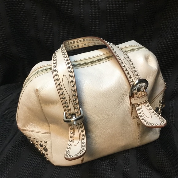 Gorgeous white Maxx leather purse w/ rhinestones! - Picture 4 of 8
